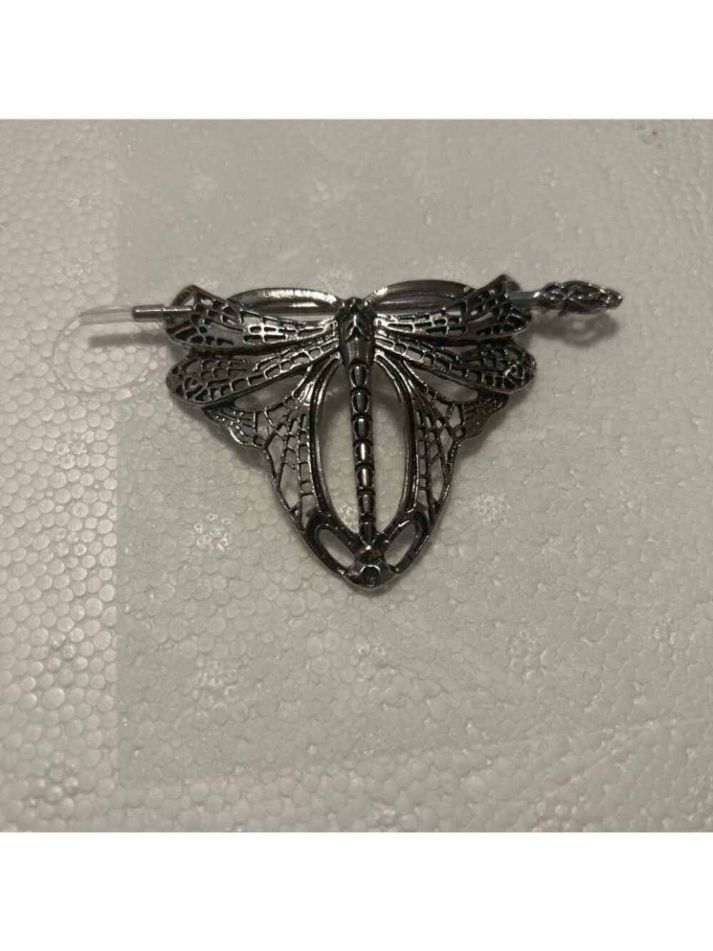 Dragon Fly Hair Pin Silver Tone Approximately 3” W/ Pin Holder - Picture 11 of 11
